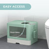 Front Entry Top Exit Kitty Litter Box Odor Control w/ Scoop, Pull-out Tray, Easy to Clean, Brush, Green