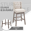 2 Piece Bar Height Chair Swivel Barstool with Integrated Footrest  Solid Wood Design and a 180 Degree Rotation Beige