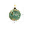 Antique Glass Christmas Ornaments, Set of 4 Decorative Hanging Balls for Holiday Décor, Green