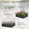 49.6" x 42.1" x 26.6" Galvanized Raised Garden Bed with Greenhouse, Flowers, Vegetables for Patio, Dark Gray