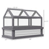 Raised Planter Boxes with Polycarbonate Greenhouse, Wooden Cold Frame Greenhouse, Raised Garden Bed, Gray