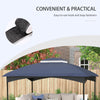 10' x 12' Double-Tier Gazebo Cover, Patio Gazebo Canopy Replacement with Drainage Holes, Dark Blue