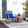 Adirondack Chair, Outdoor Wicker Rocking Chair with High Back, Seat Cushion and Pillow for Porch, Balcony, Dark Blue