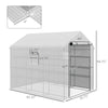 8' x 6' x 7' Portable Walk in Greenhouse with Mesh, Door, Windows, 18 Shelf, Trellis, Plant Labels, White