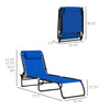 2 Pieces of 4-Position Reclining Beach Chair Chaise Lounge Folding Chair - Blue