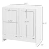 Tilt-out Laundry Storage Cabinet with 2 Compartment Hampers, White