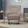 Modern Rocking Chair Sofa Armchair Modern Accent Chair with Thick Padding, Winged Back for Living Room, or Bedroom, Greige