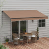 12' x 10' Retractable Awning, 280gsm UV Resistant Sunshade Shelter for Deck, Balcony, Yard, Coffee