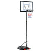 Portable Freestanding Basketball Hoop Stand 5.5ft-7.5ft Adjustable Transparent Backboard Basketball Hoop with Wheels For Teenage Player