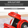 44 Lbs 2-in-1 Adjustable Barbell Weight Set & Dumbbell for Home Gym, Strength for Arms, Shoulders and Back, Red/Black