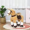 Rocking Horse Toy Ride-On Walking Rolling Kids Horse With Easy Rolling Wheels Soft Huggable Body & A Large Size For Kids 3-8 Years, Brown