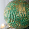 Antique Glass Christmas Ornaments, Set of 4 Decorative Hanging Balls for Holiday Décor, Green