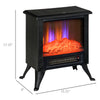 17" Free Standing Electric Fireplace Heater, Freestanding Fireplace Stove with LED Flame, Fireplace Heater, Black