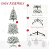 9ft Pre-Lit Snow-Flocked Slim Douglas Fir Artificial Christmas Tree with Realistic Branches, 550 LED Lights and 988 Tips