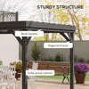 10' x 12' Outdoor Wood Pergola Gazebo Grape Trellis with Stable Structure and Concrete Anchors, Gray