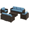 Patio Furniture Set, Cushions, Sofa, Storage Table, Blue