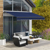 10' x 8' Retractable Awning, 280gsm UV Resistant Sunshade Shelter for Deck, Balcony, Yard, Blue