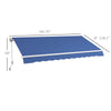 12' x 10' Manual Retractable Awning, Sunshade Canopy, Outdoor Sunshade Shelter with Adjustable & Versatile Design, Dark Blue