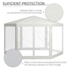 13' x 11' Hexagon Outdoor Party Tent Sun Shelter Canopy with Protective Mesh Screen Walls, Cream White