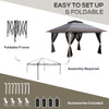 13' x 13' Pop Up Gazebo Instant Canopy Tent Shelter with 2-Tier Roof, Carry Bag, Wight Bags for Outdoor, Garden, Gray