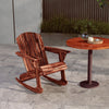 Wood Adirondack Outdoor Lounge Rocking Chair Fire Pit Seating with Slatted Wooden Design, Fanned Back, Carbonized