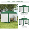 13' x 11' Hexagon Outdoor Party Tent Sun Shelter Canopy with Protective Mesh Screen Walls, Green