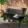 Outdoor Bench Patio Bench Aluminum Lightweight Park Bench with Slatted Seat, for Lawn, Park, Deck, Black