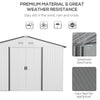 11' x 9' Metal Storage Shed Garden Tool House with Double Sliding Doors, 4 Air Vents for Backyard, Patio, Silver