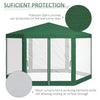 13' x 11' Hexagon Outdoor Party Tent Sun Shelter Canopy with Protective Mesh Screen Walls, Green