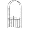 7.5ft Metal Garden Arbor with Double Gate, Arch Trellis for Climbing Plants, Roses, Vines, Black