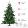 7.5' Artificial Wide Christmas Tree Holiday Décor, with Easy-to-Shape Branches, Auto Open, Steel Base, Green