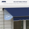 10' x 8' Retractable Awning, 280gsm UV Resistant Sunshade Shelter for Deck, Balcony, Yard, Blue