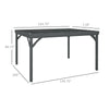 10' x 12' Outdoor Wood Pergola Gazebo Grape Trellis with Stable Structure and Concrete Anchors, Gray