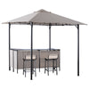 8' x 8' 3 Piece Outdoor Furniture Covered Gazebo Patio Bar Set