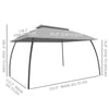 10' x 13' Patio Gazebo, Outdoor Gazebo Canopy Shelter with Netting, Vented Roof for Garden Beige