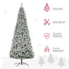 9ft Pre-Lit Snow-Flocked Slim Douglas Fir Artificial Christmas Tree with Realistic Branches, 550 LED Lights and 988 Tips