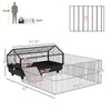 Small Animal Cage with Foldable Run Area, Rolling Bunny Cage with Water Bottle, Water Bowl & Ramps, Black