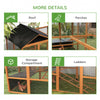 Wooden Chicken Coop Run for 6 - 10 Chickens, Hen House Add-On with Storage & Perches, 49" x 48" x 12.5", Orange