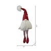 Christmas Gnomes Decorations, 2-Piece Set with Fluffy Beards and Striped Legs, Festive Home Table Decor, White + Red