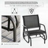 Outdoor Glider Chair, Steel Swing Chai with Curved Armrests for Porch, Garden, Poolside, Balcony, Dark Gray