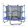 4.6' Trampoline for Kids with Safety Enclosure & Ball Pit, Blue