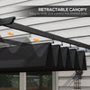 10' x 13' Retractable Pergola Canopy, Aluminum Pergola Sun Shade Shelter for Garden, Patio, Backyard, Deck, Gray