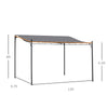 13' x 10' Outdoor Pergola Gazebo, Steel Patio Canopy with Weather-Resistant Fabric and Drainage Holes, Gray