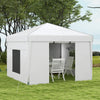 10'x10' Pop Up Canopy with 2 Mesh Windows, Reflective Top, Instant Shelter Gazebo with Adjustable Heights, White