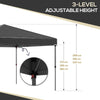 10'x10' Pop Up Canopy with 2 Mesh Windows, Reflective Top, Instant Shelter Gazebo with Adjustable Heights, Black