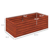 Galvanized Raised Garden Bed, Steel Outdoor Planters with Reinforced Rods,, 71'' x 36'' x 23'', Dark Brown