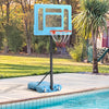 Poolside Basketball Goal, 36.5"-48.5" Height Adjustable Portable Hoop System, Backboard & Fillable Base, Blue