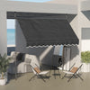 10' x 4' Manual Retractable Awning, Non-Screw Freestanding Patio Awning, UV Resistant, for Window or Door, Black