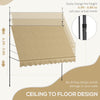 10' x 4' Manual Retractable Awning, Non-Screw Freestanding Patio Awning, UV Resistant, for Window or Door, Beige