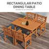 Outdoor Patio Dining Set, 4 Seater Wood Dining Table and Chairs for Backyard, Conservatory, Garden, Poolside, Deck, Teak